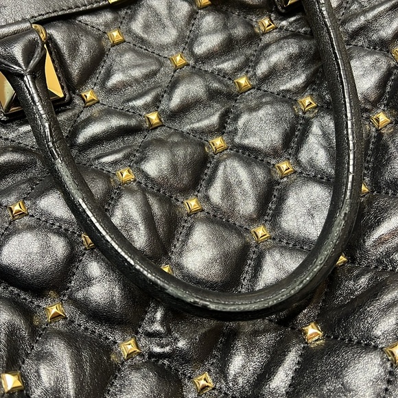 Michael Michael Kors Hamilton North South Tote in Black Studded Leather - Picture 8 of 16